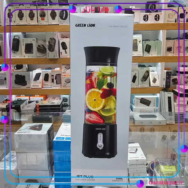 مخلوط‌ کن و شیکر شارژی 500 میلی‌لیتر 150 وات گرین لاین-Green Lion Jet Plus Six Blades Juicer-محصولات گرین لاین-دارا بازار