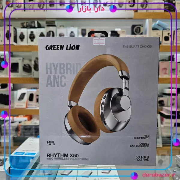 هدفون بلوتوث گرین لاین- Green Lion Rhythm X50 ANC Wireless Headphone-محصولات گرین لاین-دارا بازار
